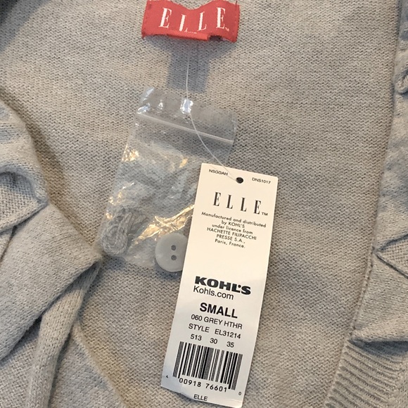 ELLE NWT Button-down Cardigan with Fitted-waist and Ruffled V-neck - Picture 3 of 11